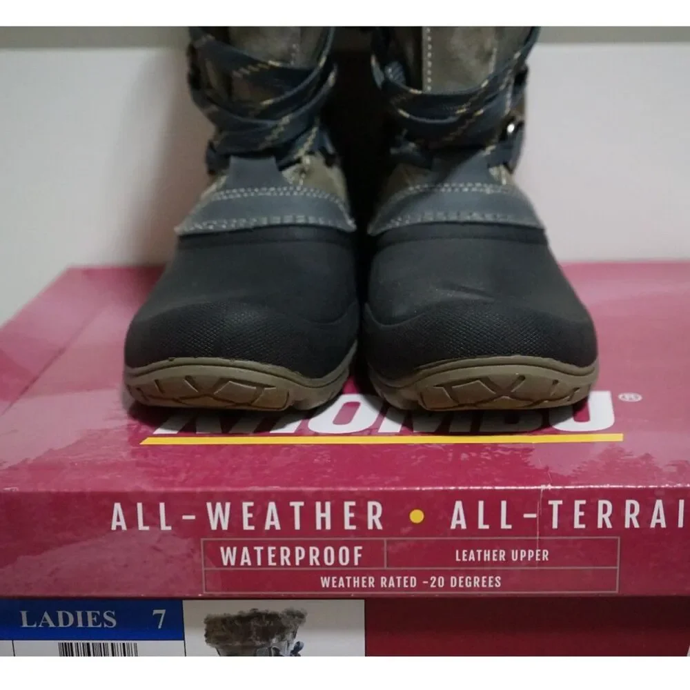 Khombu Gray All Weather All Terrain Waterproof Slope Boots Size 7